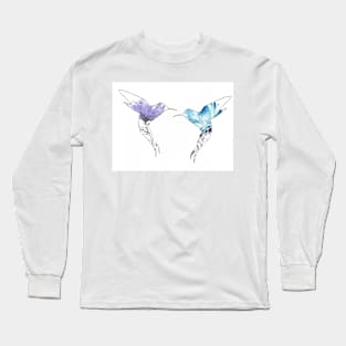 Humming Bird - Flowers Long Sleeve T-Shirt